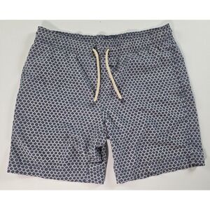 Faherty Brand Swim Shorts Mens Small Geometric Print Boardshorts Surf Beach